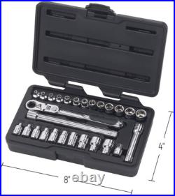 27 Pc. 1/4 Drive 6-Point Pass-Thru Mechanics Tool Set, Standard SAE/Metric