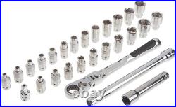 27 Pc. 1/4 Drive 6-Point Pass-Thru Mechanics Tool Set, Standard SAE/Metric