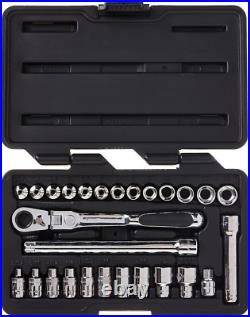 27 Pc. 1/4 Drive 6 Pt. Pass-Thru Mechanics Tool Set, Standard Sae/Metric 8914
