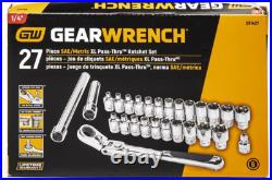27 Pc. 1/4 Drive 6 Pt. Pass-Thru Mechanics Tool Set, Standard Sae/Metric 8914