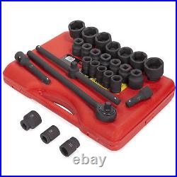 27-Pieces Jumbo Impact Socket Set 3/4 Drive Metric SAE Standard Mechanic +Case