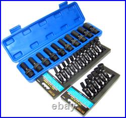 28 pc 1/4 3/8 Dr. Universal Swivel Deep Impact Socket CR Molybdenum Metric SAE 28 pc 1/4 3/8 Dr. Universal Swivel Deep Impact Socket CR Molybdenum Metric SAE