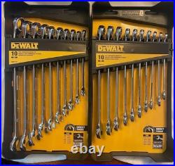 2X DeWalt 10 Piece Metric & SAE Combination Wrench Set DWMT72166 DWMT72167-NEW