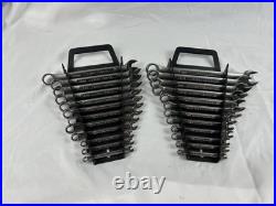 2 Craftsman Wrench Set Metric + SAE with Holders 1/4-7/8 And 6mm-19mm USA made