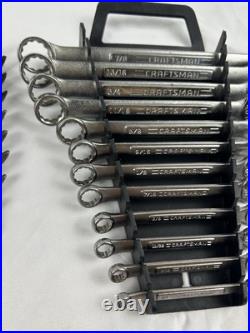 2 Craftsman Wrench Set Metric + SAE with Holders 1/4-7/8 And 6mm-19mm USA made
