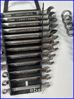 2 Craftsman Wrench Set Metric + SAE with Holders 1/4-7/8 And 6mm-19mm USA made