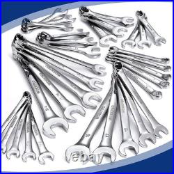 32-Piece SAE & Metric Wrench Set 20 Standard & 12 Stubby with Organizer Tray