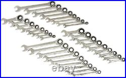 thumbnail image 2 of 22-Piece Ratchet Wrench Set - SAE & Metric Combination Wrenches With 72-Tooth Mechanism & Tool Roll 2 of 6