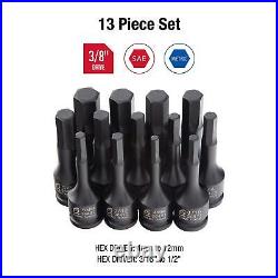 3649 SAE & Metric Impact Hex Driver Set