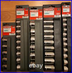 39 Piece Craftsman 1/2 Drive Socket Sets Metric & Sae Standard Deep Easy Read