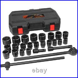 3/4 Drive Impact Socket Set 27-Piece Standard SAE (7/8- 2) Metric (22-50mm)