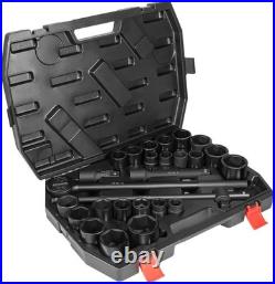 3/4 Drive Impact Socket Set 27-Piece Standard SAE (7/8- 2) Metric (22-50mm)