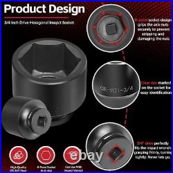 3/4 Drive Impact Socket Set, 27 pcs Standard SAE (7/8 to 2) & Metric(22-50mm)