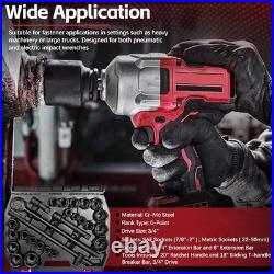 3/4 Drive Impact Socket Set Standard SAE (7/8 to 2) Metric (22 to 50 mm)