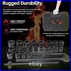 3/4 Drive Impact Socket Set Standard SAE (7/8 to 2) Metric (22 to 50 mm)