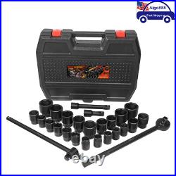 3/4 Drive Impact Socket Set for Trailers Trucks, 27-Piece Standard SAE & Metric