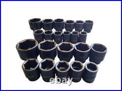 3/4 inch Drive Impact Socket Set Standard 7/8-2inch and Metric 22-50mm