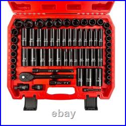 3/8 64PCS Socket Set SAE/Metric CrV Deep Shallow Impact Socket Set Piece Set
