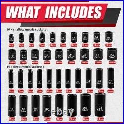 3/8 64PCS Socket Set SAE/Metric CrV Deep Shallow Impact Socket Set Piece Set