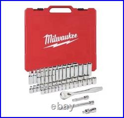 3/8 Drive 56pc Ratchet & Socket Set SAE & Metric Milwaukee Tool 48-22-9008