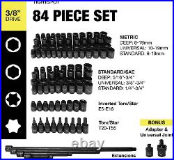 3/8 Drive 84pc Impact Socket MASTER SET, our Most Complete Set Ever with SAE &