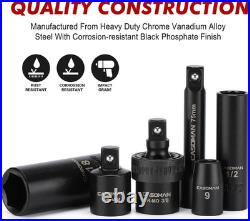 3/8 Drive Impact Socket Set, 49 Piece Standard SAE and Metric Sizes 5/16-Inch