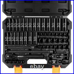 3/8 Drive Impact Socket Set 57 Piece Standard SAE & Metric 4 inch 10mm 10mm BOEN