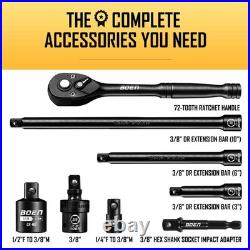 3/8 Drive Impact Socket Set 57 Piece Standard SAE & Metric 4 inch 10mm 10mm BOEN