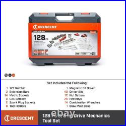3/8 In. Drive 12-Point Standard Sae/Metric Mechanics Tool Set with Case 128-Pie 3/8 In. Drive 12-Point Standard Sae/Metric Mechanics Tool Set with Case 128-Pie