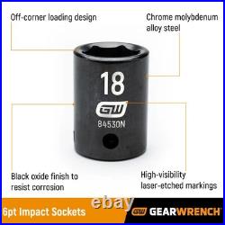 3/8 in. And 1/2 in. Drive 6-Point SAE/Metric Standard & Deep Master Impact Socke