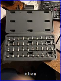 40 pc 1/4 Drive Stubby Bit Socket Set (Blue-Point) Used