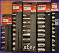 42 Piece Craftsman 1/2 Drive Socket Sets Metric & Sae Standard Deep Easy Read