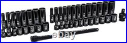 44 Pc. 3/8 Drive 6 Point Standard & Deep Impact SAE/Metric Socket Set 84916N