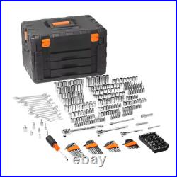 450PC Mechanics Tool Set SAE Metric Socket Wrench Kit 1/4 3/8 1/2 Drive with Case