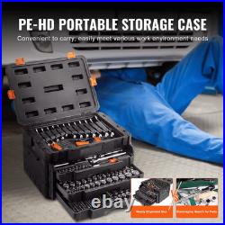 450PC Mechanics Tool Set SAE Metric Socket Wrench Kit 1/4 3/8 1/2 Drive with Case
