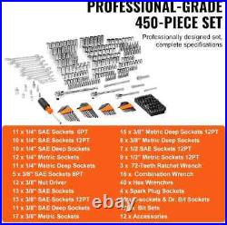 450-Piece Mechanics Tool Set SAE/Metric Deep & Standard Sockets