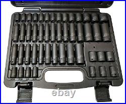 48 PC. 1/4 Drive 6 Point SAE & Metric Standard & Deep Impact Socket Set