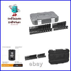 48 Pc. 1/4 Drive 6 Pt. Impact Socket Set, Standard & Deep, SAE/Metric