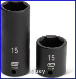 48 Pc. 1/4 Drive 6 Pt. Impact Socket Set, Standard & Deep, SAE/Metric