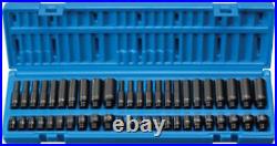 48 Pc. 1/4 Standard and Deep SAE and Metric Impact Socket Set GRY-9748 New