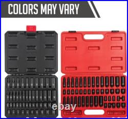 48-Piece Impact Socket Set Cr-Mo Alloy Steel SAE/Metric Heavy Duty Storage
