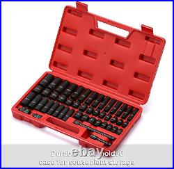 48 Piece Standard 1/2 Deep Impact Socket Set Drive 8-32mm Metric Garage & Case