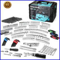 497 Piece Mechanics Tool Set SAE Metric Sockets 90 Tooth Ratchet 3 Box