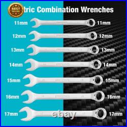 497 Piece Mechanics Tool Set SAE Metric Sockets 90 Tooth Ratchet 3 Box