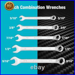 497 Piece Mechanics Tool Set SAE Metric Sockets 90 Tooth Ratchet 3 Box
