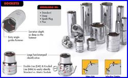 49-Piece 1/2 Drive Mechanics Tool Set SAE & Metric Standard/Deep