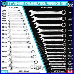 52-Piece Combination Set, 32 PCS Combo & 20 PCS Stubby, SAE & Metric, CR-V Stee