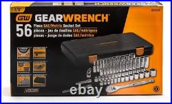 56 Pc. 3/8 Drive 6 Pt. 120XP Mechanics Tool Set, Standard & Deep, SAE/Metric