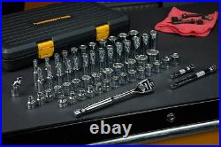 56 Pc. 3/8 Drive 6 Pt. 120XP Mechanics Tool Set, Standard & Deep, SAE/Metric
