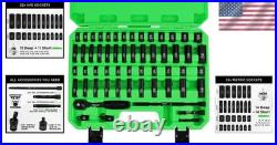 56-Piece Standard SAE & Metric Impact Socket Set